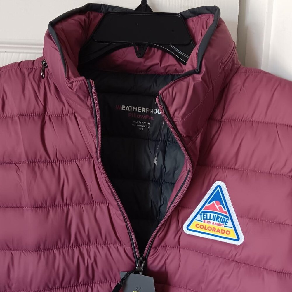 WEATHERPROOF Womens Puffer Jacket Packable Dusk Orchid With Logo Size NEW - Picture 2 of 13